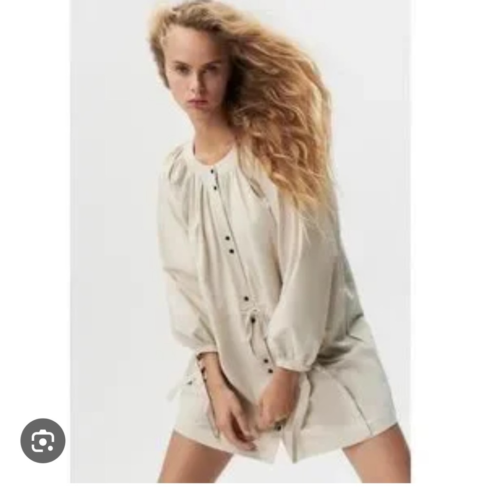 Zara contrasting button up mini dress